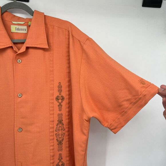 Cubavera Men's Linen Blend S/S Double Panel Button Down Shirt XL - Picture 4 of 10